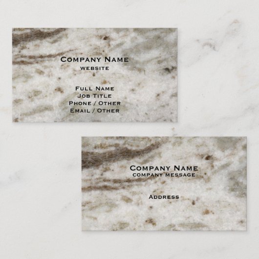 Carte de visite Brown de granit (Devant / Derrière)