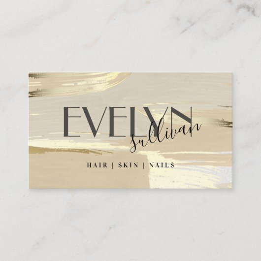 carte de visite Brown de traits de peinture or (Devant)