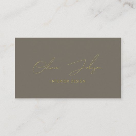 Carte de visite Brown design d'intérieur Gold (Devant)