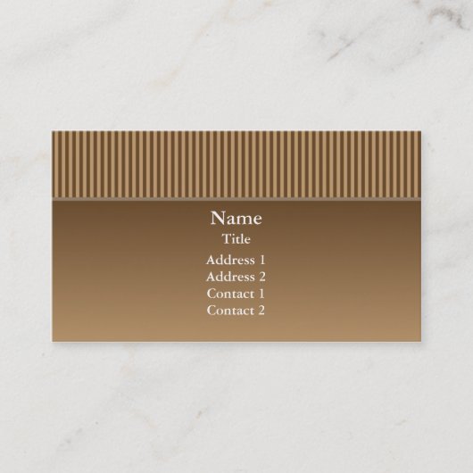 Carte De Visite Brown élégant avec bandes (Devant)