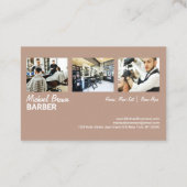 Carte De Visite Brown Elegant Vieux Chaise Barbier Photo (Dos)