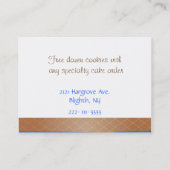 Carte de visite Brown et bleu de boulangerie (Dos)