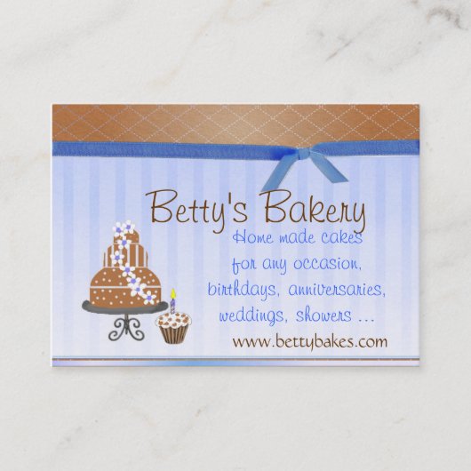 Carte de visite Brown et bleu de boulangerie (Devant)