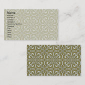 Carte De Visite Brown et vert Marocain Scroll Motif orné (Devant / Derrière)