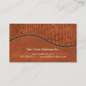 Carte De Visite Brown Faux Alligator Cuir Peau Monogramme de luxe (Dos)