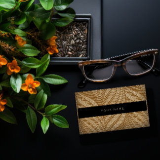 Carte De Visite Brown Floral Ornament Or dentelle Vip Noir