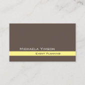 Carte De Visite Brown foncé Jaune simple Chic Professionnel (Devant)