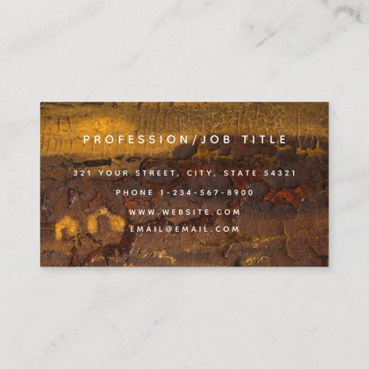 Carte De Visite Brown Gold Rust Metallic Texture Monogram Initial (Dos)