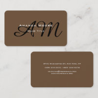 Brown Gras Monogramme Moderne Minimaliste Style