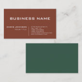 Carte De Visite Brown Green Modern Contemporary Company (Devant / Derrière)
