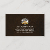 Carte De Visite Brown Grunge Paint Splatter Gold Hammer (Dos)