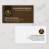 Carte De Visite Brown Grunge Tab Gold Chauffeur (Devant / Derrière)