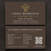 Carte De Visite Brown Home Repairs Contractor QR Code