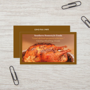 Carte De Visite Brown Homestyle Turquie Viande Maison Aliments cui