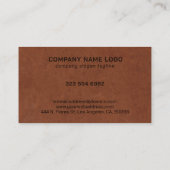 Carte De Visite Brown Leather Texture Custom Text (Dos)
