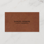 Carte De Visite Brown Leather Texture Custom Text (Devant)