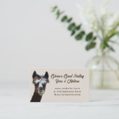 Carte De Visite Brown Llama Knitting (Debout devant)