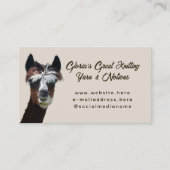 Carte De Visite Brown Llama Knitting (Devant)