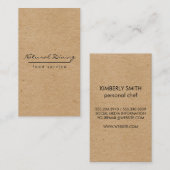 Carte De Visite Brown minimaliste naturel (Devant / Derrière)