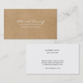 Carte De Visite Brown minimaliste naturel (Devant / Derrière)