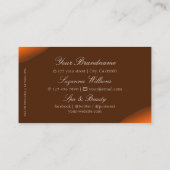 Carte De Visite Brown orange avec bijoux et logo en argent (Dos)