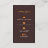 Carte De Visite Brown Orange Chien Marcher Animaux de compagnie Si (Dos)