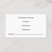 Carte de visite Brown professionnel (Dos)