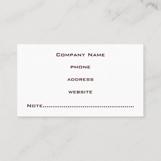 Carte de visite Brown professionnel (Dos)