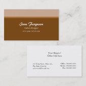 Carte De Visite Brown rétro (Devant / Derrière)