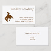 Carte De Visite Brown Rodeo Cowboy (Devant / Derrière)