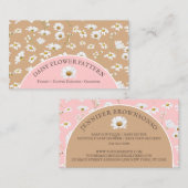 Carte De Visite Brown rose chic Fleur de marguerite (Devant / Derrière)