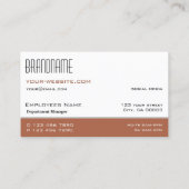 Carte De Visite Brown rouge blanc moderne simple et professionnel (Dos)