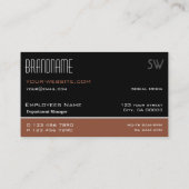 Carte De Visite Brown rouge noir moderne simple avec Monogramme (Dos)