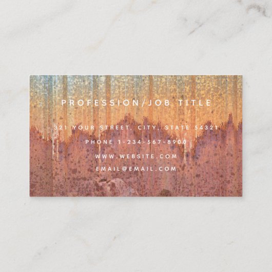 Carte De Visite Brown Rust Metallic Texture Monogram Initial (Dos)