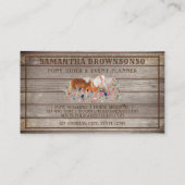 Carte De Visite Brown Rustic Bois Ride Pony Floral Petit Cheval (Dos)