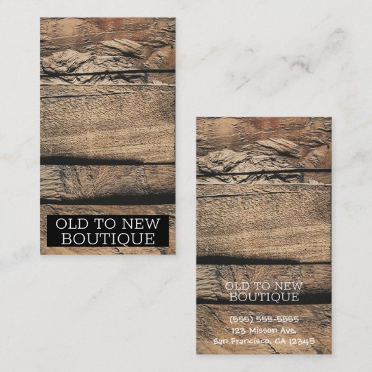 Carte De Visite Brown Rustique Vieux Bois Plank Texture (Devant / Derrière)