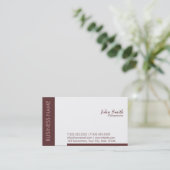 Carte de visite Brown simple de chiroprakteur (Debout devant)