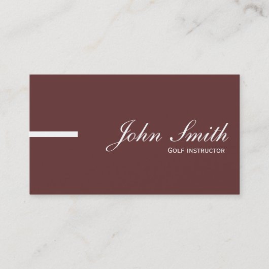 Carte de visite Brown simple de golf (Devant)
