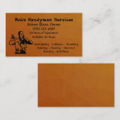 Carte De Visite Brown Simple Handyman (Devant / Derrière)