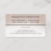 Carte De Visite Brown Stone Glitz Vet Clinique Animaux de ferme (Dos)