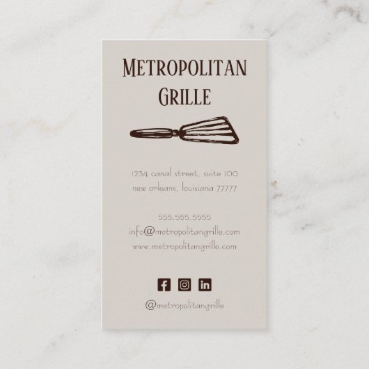 Carte De Visite Brown Tan Spatula (Dos)