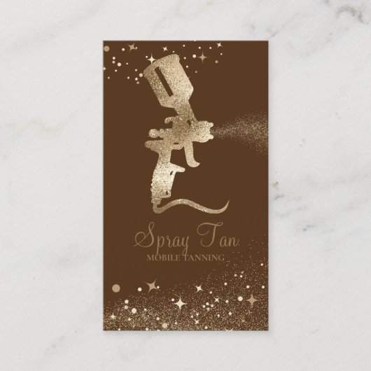 Carte De Visite Brown Tanning Spray Sparkle Gold (Devant)