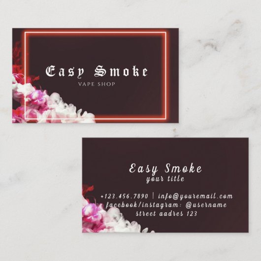 Carte de visite Brown Vape Shop (Devant / Derrière)