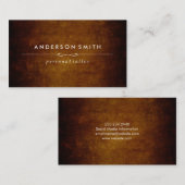Carte De Visite Brown Vintage élégant (Devant / Derrière)