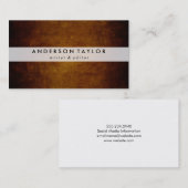 Carte De Visite Brown Vintage élégant (Devant / Derrière)
