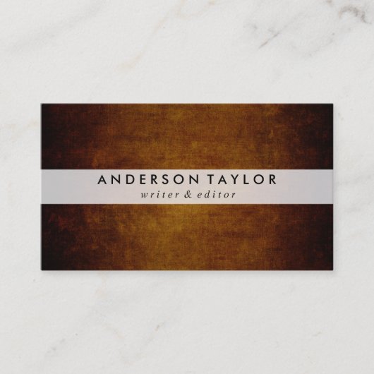 Carte De Visite Brown Vintage élégant (Devant)