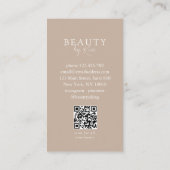 Carte De Visite Brown & White Minimal Salon QR Code Loyalty (Dos)