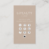 Carte De Visite Brown & White Minimal Salon QR Code Loyalty (Devant)
