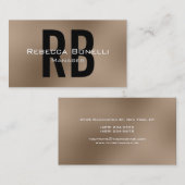 Carte de visite Browny Black White Monogram Manage (Devant / Derrière)