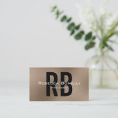 Carte de visite Browny Black White Monogram Manage (Debout devant)